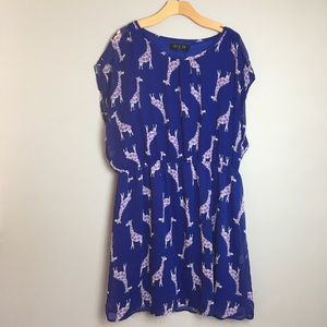 2X plus size dress Giraffe print  mod cloth